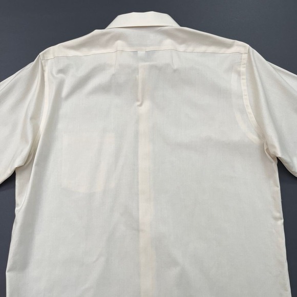 Van Heusen Mens Cream Long Sleeve Button Down Shirt, Van Heusen Collared 44 - Picture 7 of 9